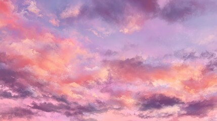 Soft, pastel cloudscape with vibrant sunset hues