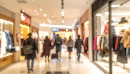 Fototapeta premium Blurry indoor shopping mall