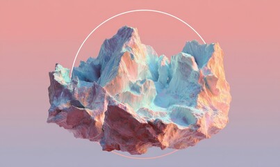 Abstract Colorful Mountain Design