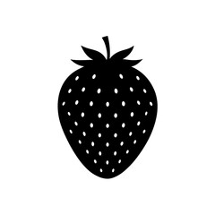 Silhouette of a strawberry fruit on transparent background