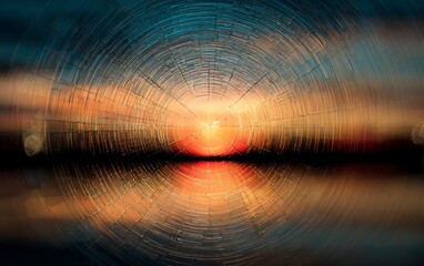 Vibrant Sunset with Web Design