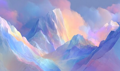 Colorful Abstract Mountain Range