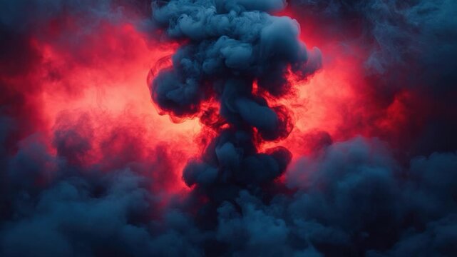 A large plume of smoke rising into the sky, often used in news and environmental reports