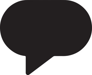 The classic black and white speech bubble icon symbolizes communication, a blank space for a message or dialog