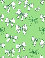 Bows on a light green background