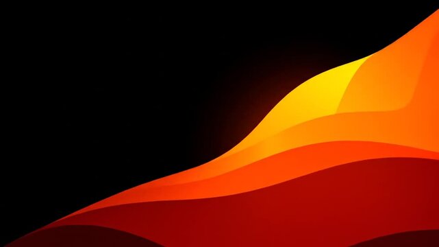 Abstract orange shapes on black background