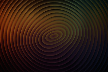 Obraz premium Abstract concentric circle pattern with a wood grain texture in shades of brown, orange, green, and black creating a visually appealing background