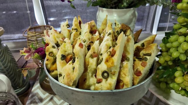 Gourmet Cheese and Crackers Platter with Fresh Herbs