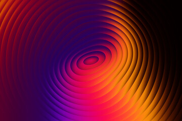 Vibrant concentric ripples in purple, pink, and orange hues create a captivating and mesmerizing visual effect, evoking a sense of depth and movement