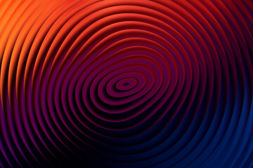 Abstract background with concentric circles in orange, red, purple, and blue tones creating a visually dynamic and captivating pattern