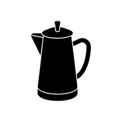 Obraz premium Silhouette of a coffee pot on transparent background