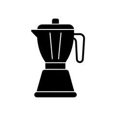 Silhouette of a kitchen blender on transparent background