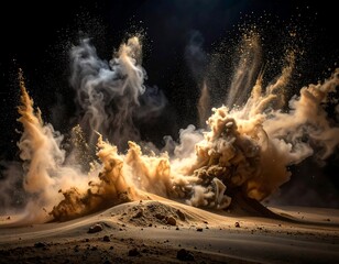 Dramatic sand explosion