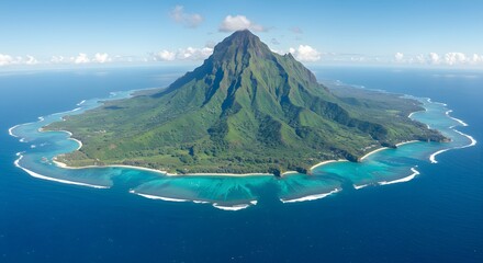 Volcanic island landscape