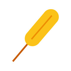 vector illustration of a a corn dog on a stick