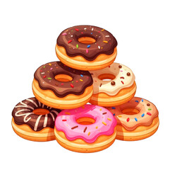 donuts isolated on white