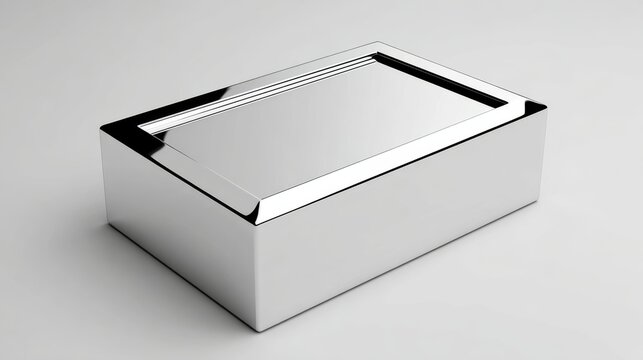 Modern rectangular object with glossy surface, minimalist design, placed on neutral background.