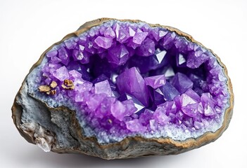 Amethyst geodes showcasing deep purple, rough texture, geological, amethyst