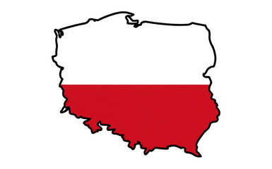 Obraz premium map in the colors of Poland
