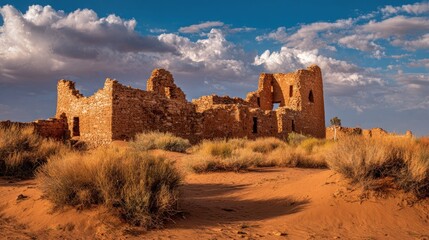 Obraz premium Sun-drenched ruins in desert landscape