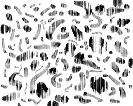 Fototapeta Abstract black and white pattern with lines and spots effect, reminiscent of modern graphic art. 