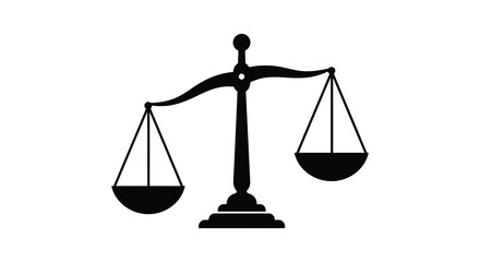 Scales of justice illustration in black and white a striking silhouette