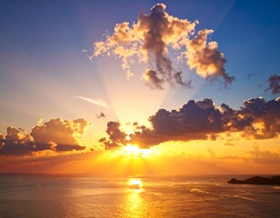 Colorful sunset over water