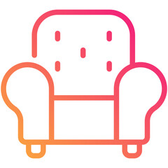 sofa gradient line icon