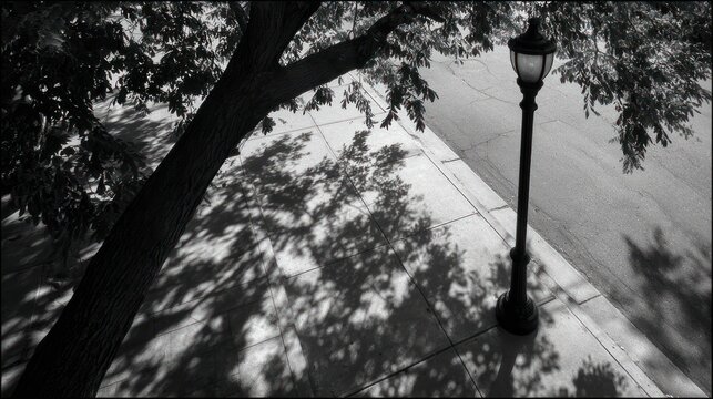 Urban shadows on pavement