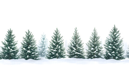 Obraz premium Snowy evergreen forest symphony in winter wonderland for seasonal design