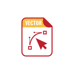 Vector icon or logo of pen tool with bezier curve related to graphic design