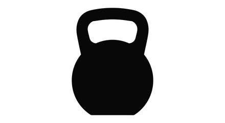 Black kettlebell exercise equipment isolated on white background silhouette