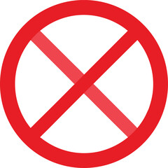 Obraz premium Universal Prohibition Sign Outline Vector Icon for Restricted Access and Forbidden Activities, Flat Vector Icon on White Background