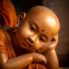 Buddhist statue, child monk