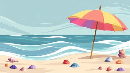 summer background with umbrella