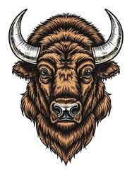 Buffalo head illustration