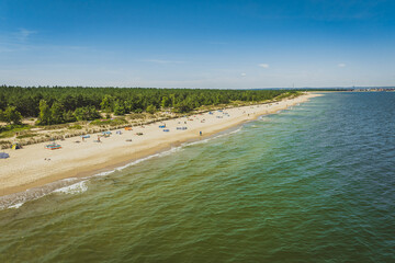 Górki Zachodnie Beach in Gdańsk on a beautiful summer day.