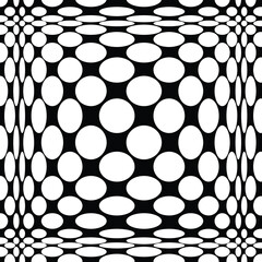 Op Art Circles Pattern Black White