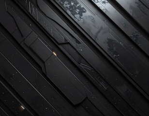 Abstract Black Geometric Background with Diagonal Layers