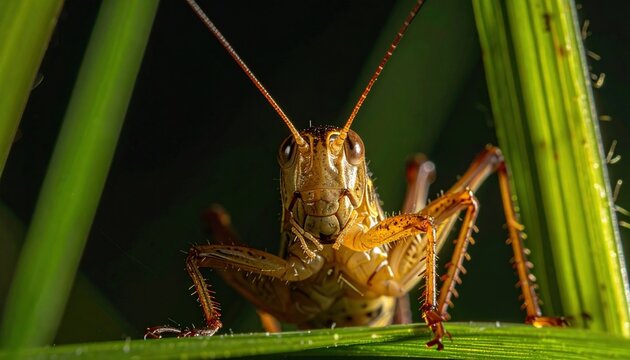 Closeup grasshopper detail