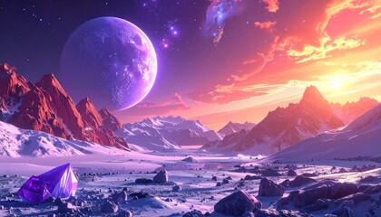 Colorful alien planet