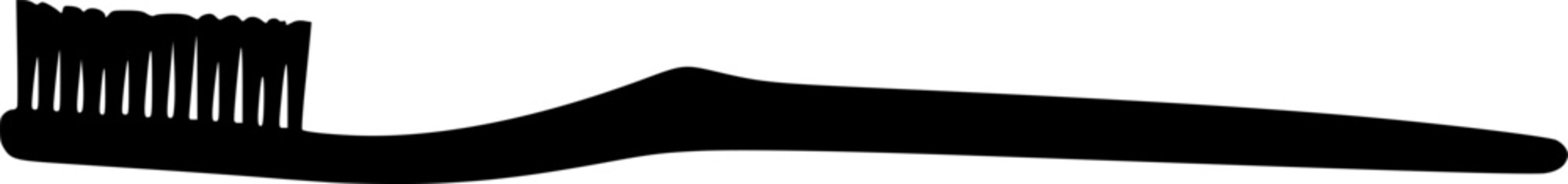 black and white silhouette of a Toothbrush vector on a white background
