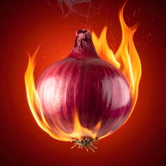 Burning red onion