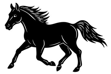 Obraz premium A horse galloping freely in a field