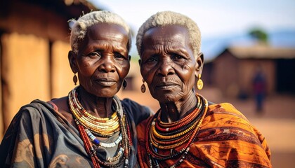 Elderly women tribal fashion portrait