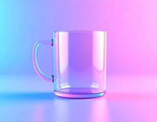 Empty glass mug neon light