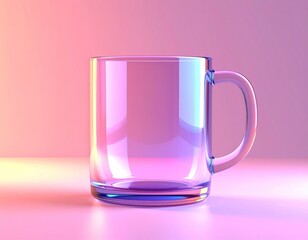 Empty glass mug vibrant colors