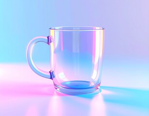 Empty glass mug vibrant colors