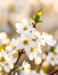 Close-up of delicate white blossoms