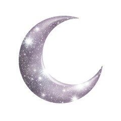 Glitter cresent moon icon astronomy nature shape.